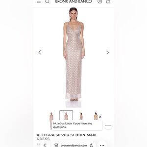 Bronx and Banco Silver Sequin Maxi Dress
